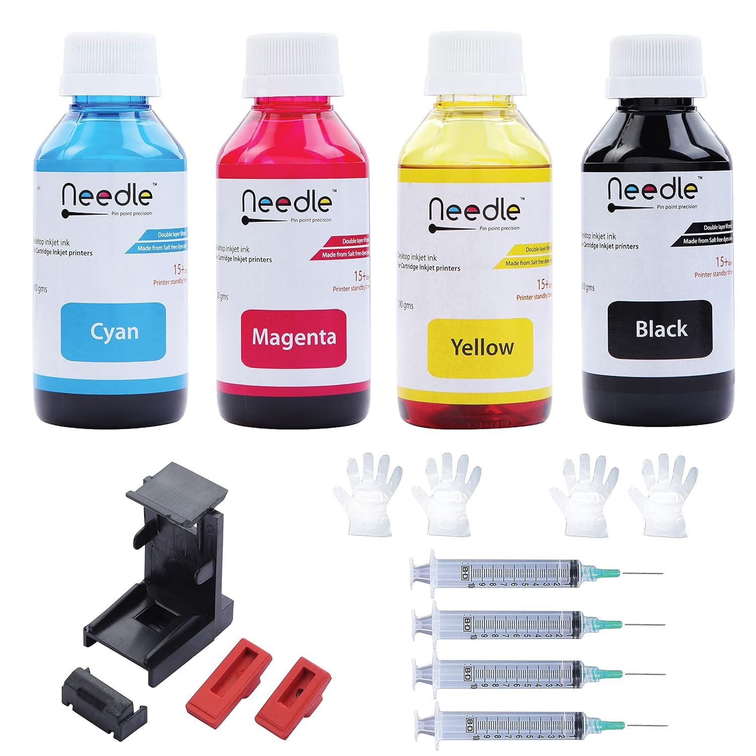 Needle 4x100gms Cartridge Refill Ink | Made in India | Compatible